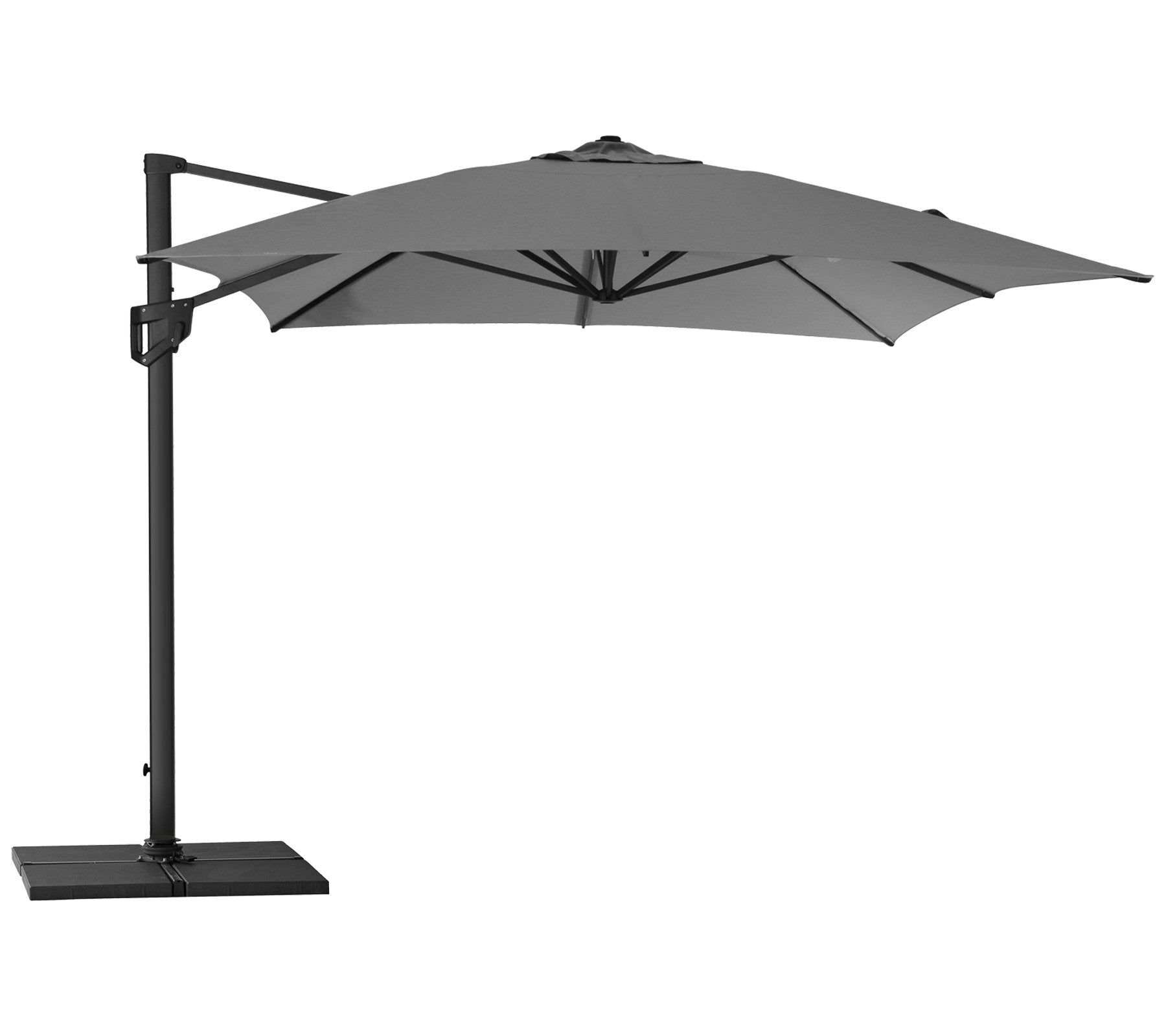 Cane-line | Hyde Luxe Tilt 3x4 parasol inkl. fod - Antrazit | Bolighuset Werenberg