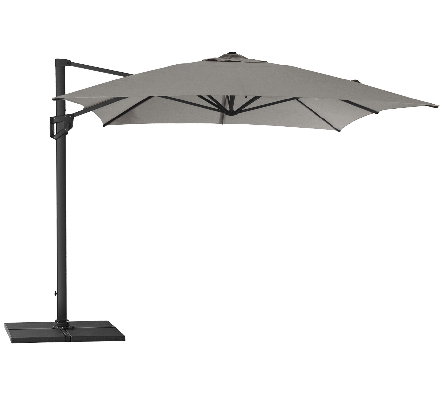 Cane-line | Hyde Luxe Tilt 3x4 parasol inkl. fod - Antrazit | Bolighuset Werenberg