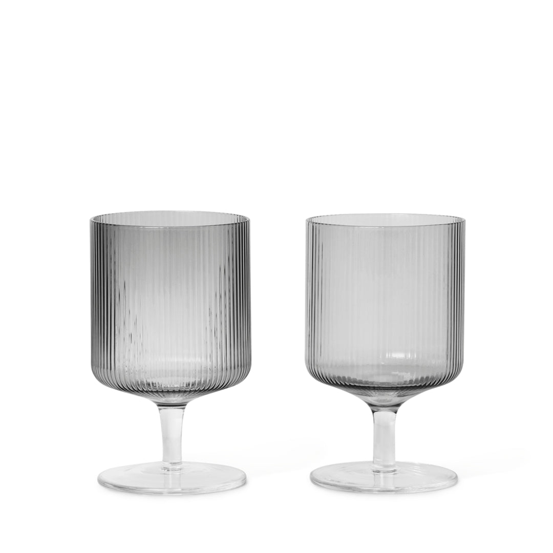 Ferm Living | Ripple Wine Glasses - Set of 2 | Bolighuset Werenberg