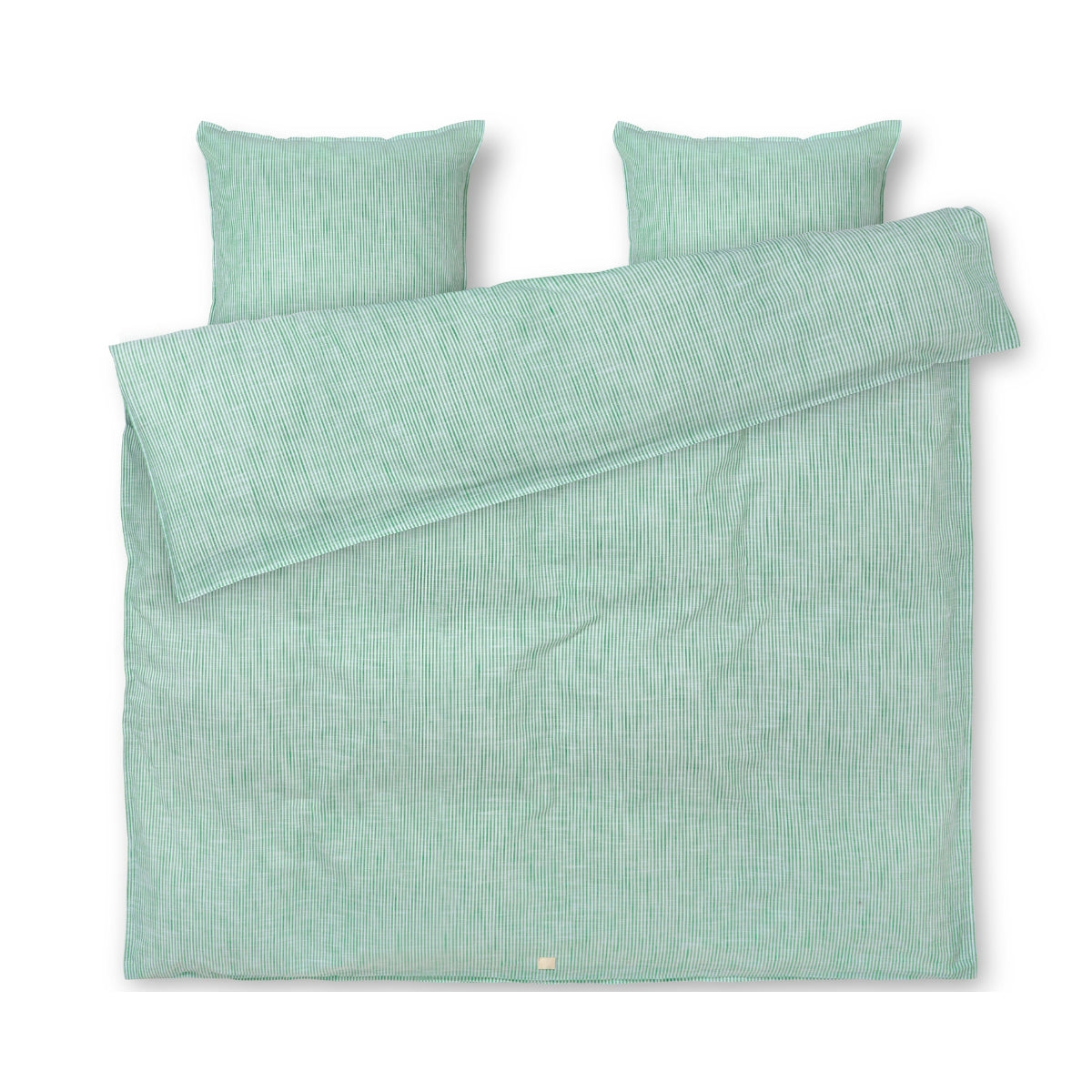 JUNA | Monochrome Lines sengetøj - grøn/hvid - Bolighuset Werenberg