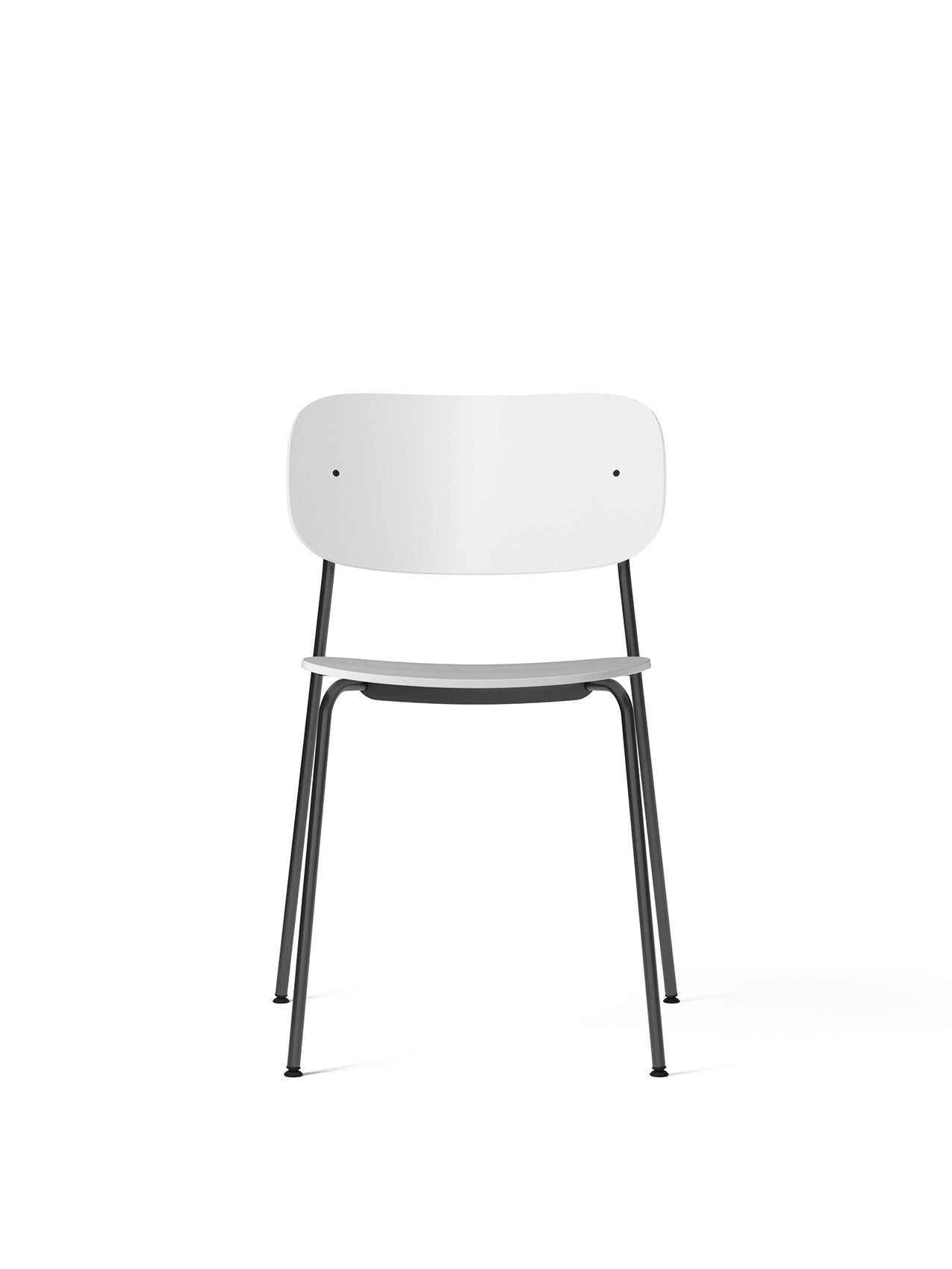 Audo Copenhagen | Co Dining Chair – Recycled Plastic, Black Steel Base, White Seat, White Backrest