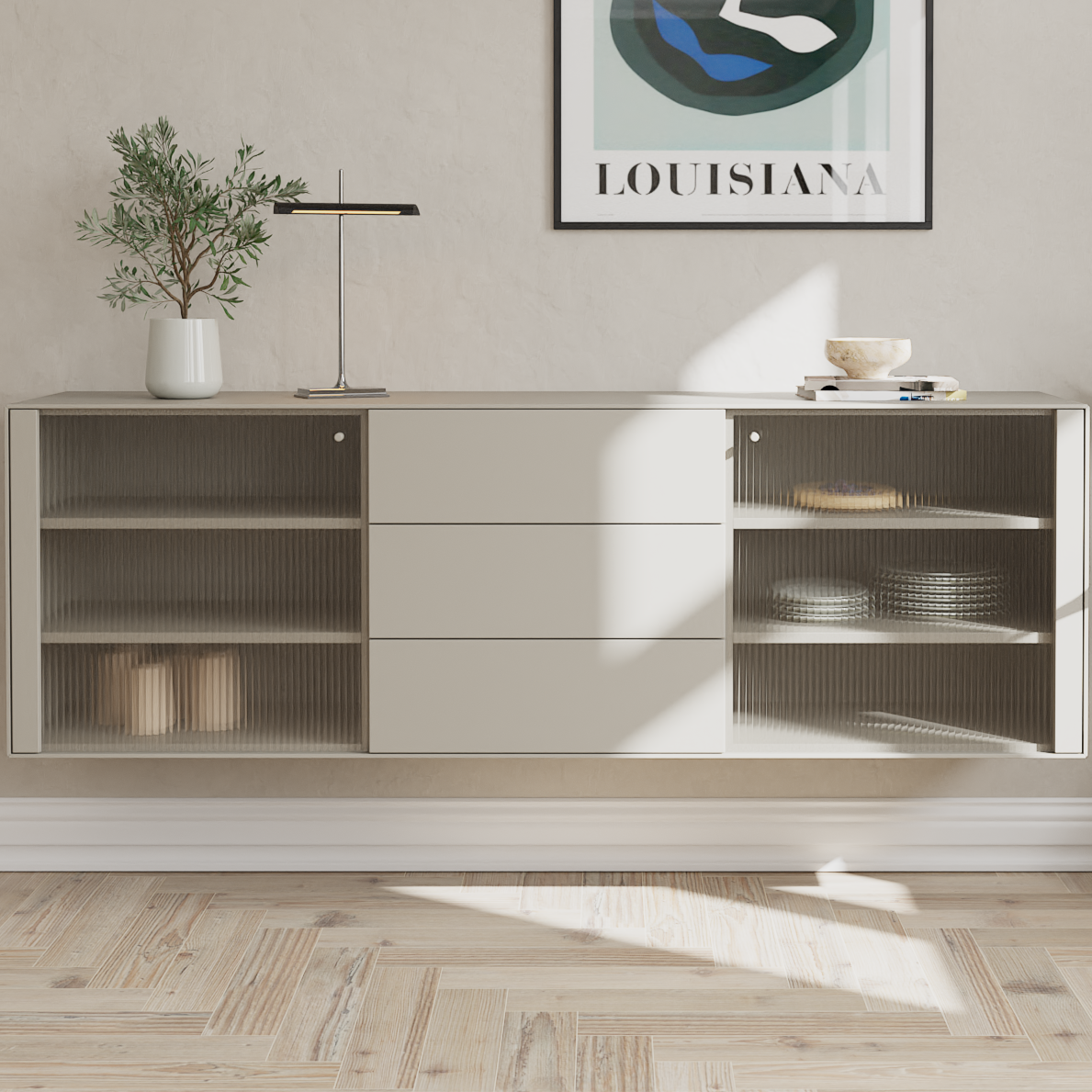 Hammel Furniture | Edge vægskab - inkl. skuffer og glaslåger