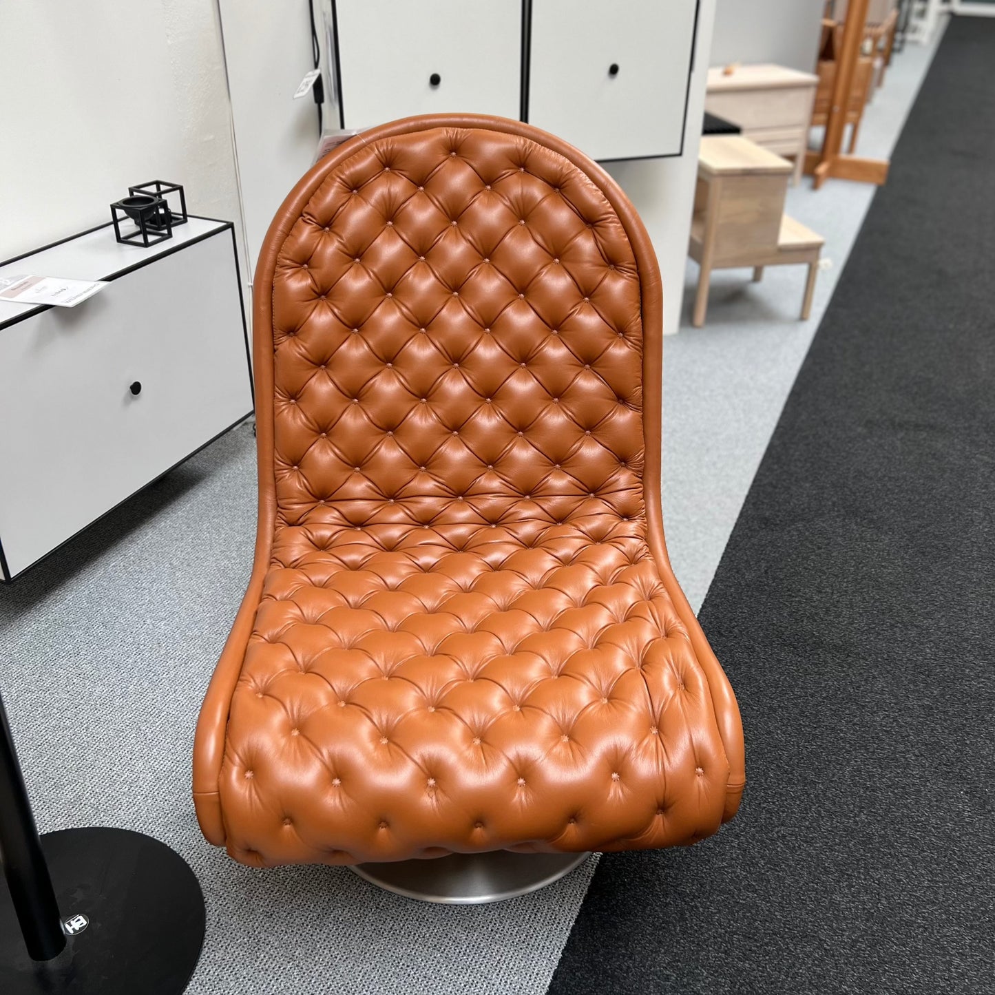 Verpan | System 1-2-3 Lounge Chair -  læder - udstillingsmodel