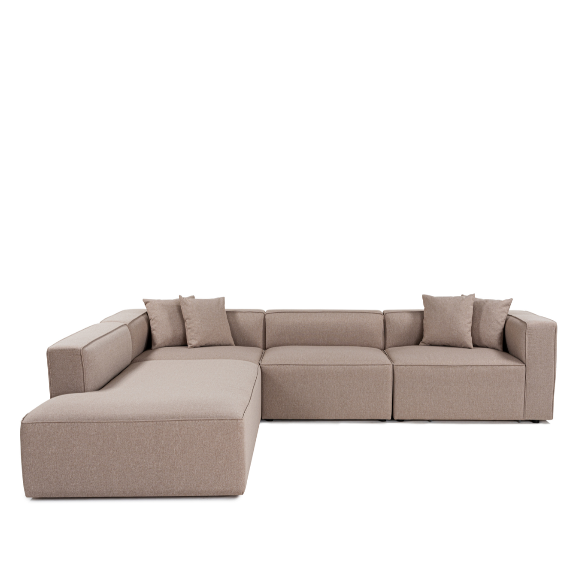 ;ATT Design - More XL Sofa med opend modul i brun tekstil