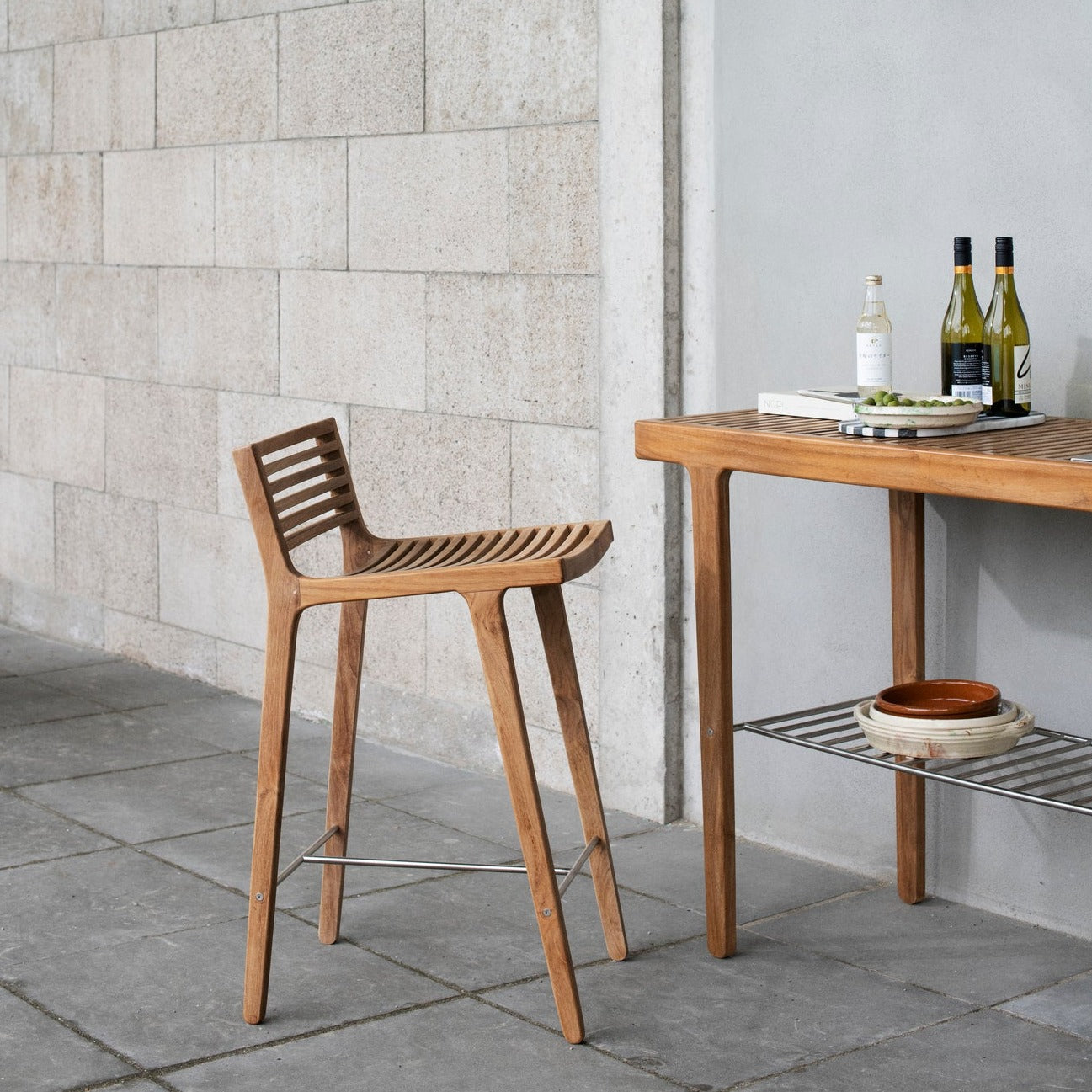 Sibast Furniture | Rib Bar Chair - Outdoor