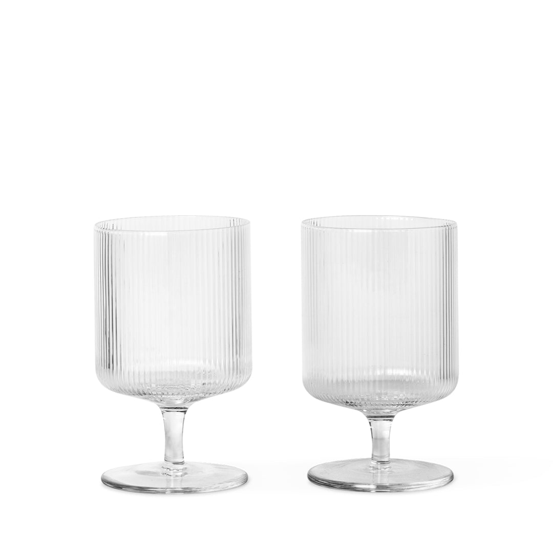 Ferm Living | Ripple Wine Glasses - Set of 2 | Bolighuset Werenberg