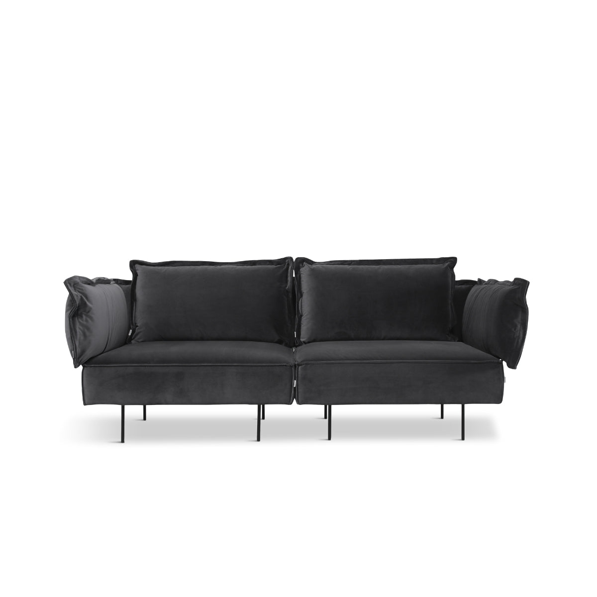 HANDVÄRK | Modular 2 Seat Sofa - Dark Grey Velvet - Bolighuset Werenberg