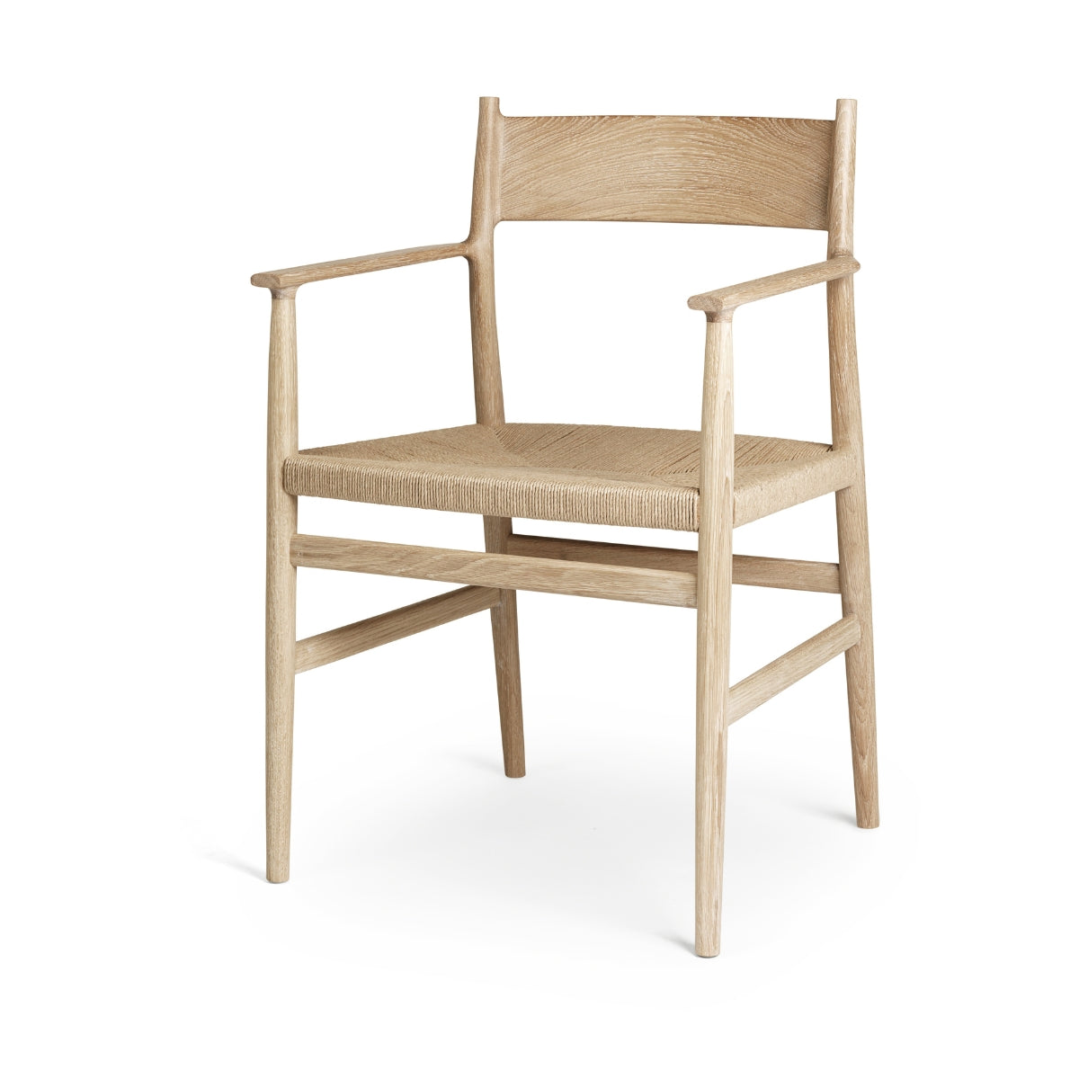 Brdr. Krüger | Arv Chair With Armrest, Solid Backrest - Weaved Seat - Bolighuset Werenberg