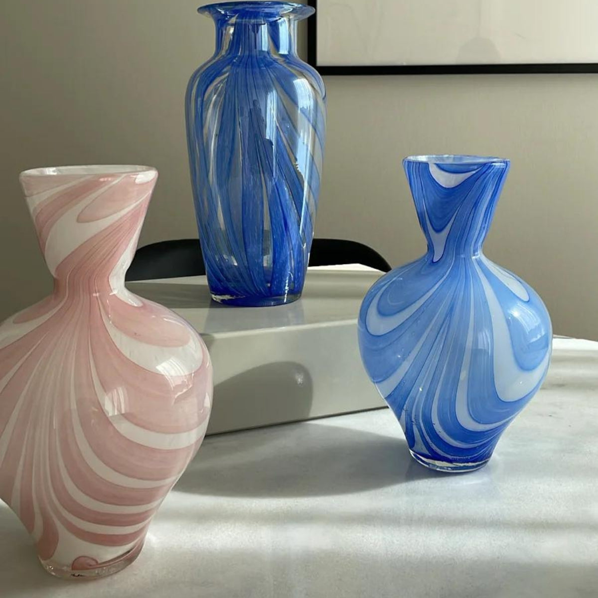 Bahne | Vase heart shape bottom - blå - Bolighuset Werenberg 