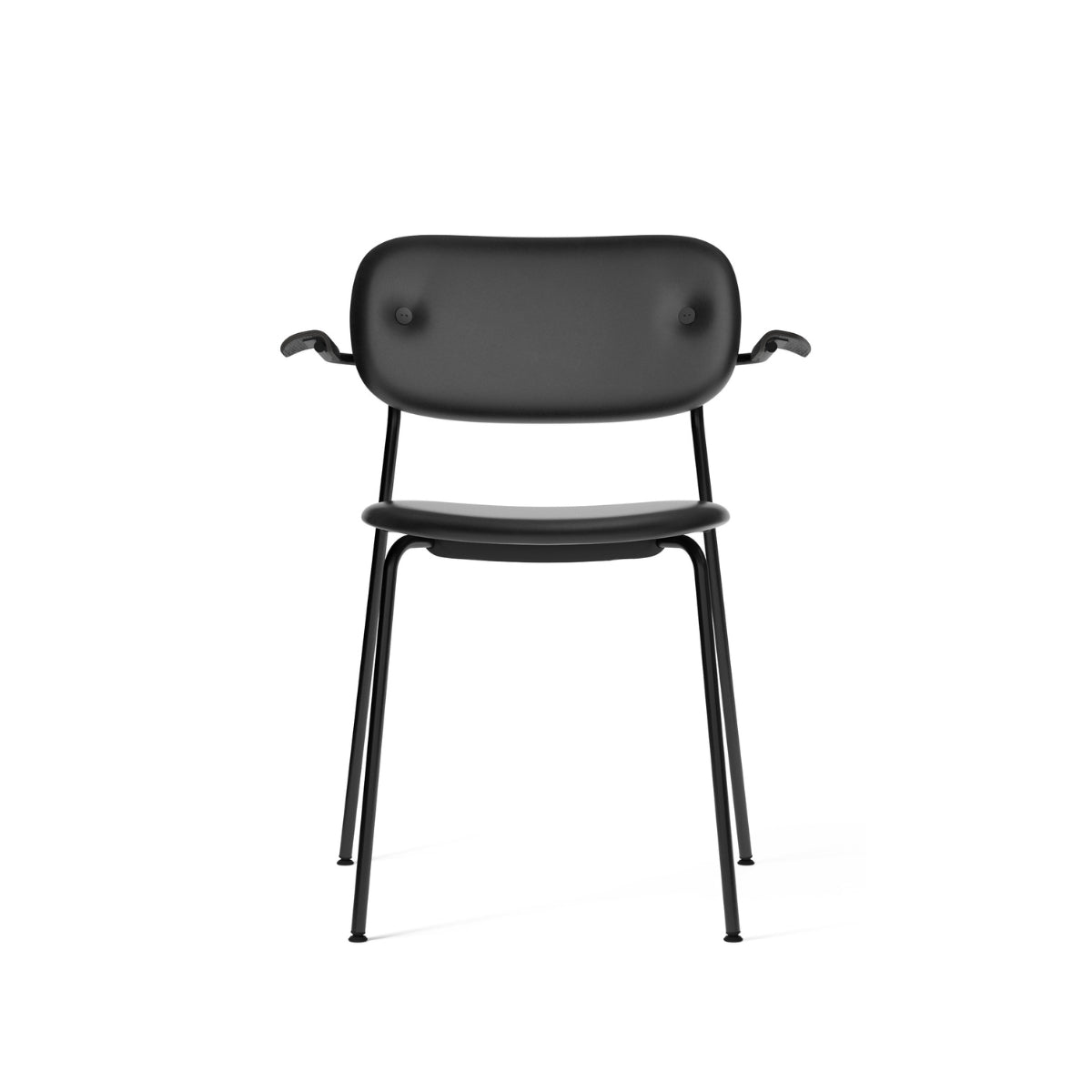 Audo Copenhagen | Co Dining Chair – w/Armrest, Black Steel, Upholstered Seat and Back