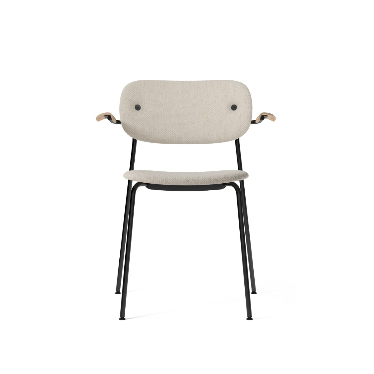 Audo Copenhagen | Co Dining Chair – w/Armrest, Black Steel, Upholstered Seat and Back