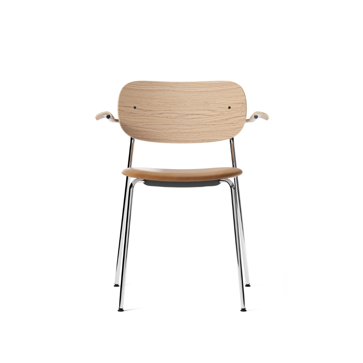 Audo Copenhagen | Co Dining Chair – w/Armrest, Chrome Steel, Upholstered Seat