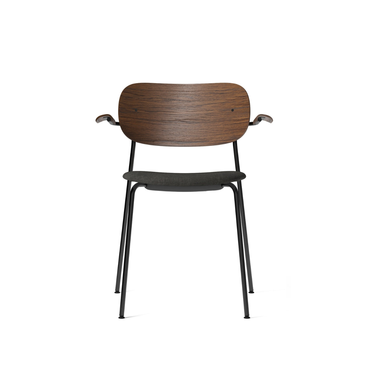 Audo Copenhagen | Co Dining Chair – w/Armrest, Black Steel, Upholstered Seat