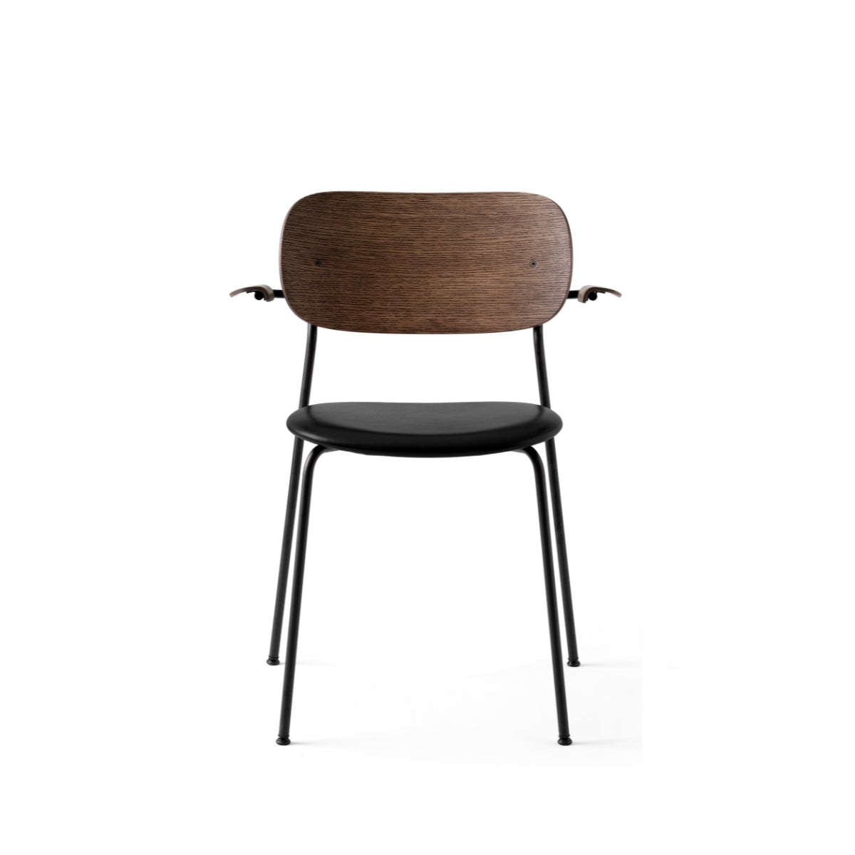 Audo Copenhagen | Co Dining Chair – w/Armrest, Black Steel, Upholstered Seat