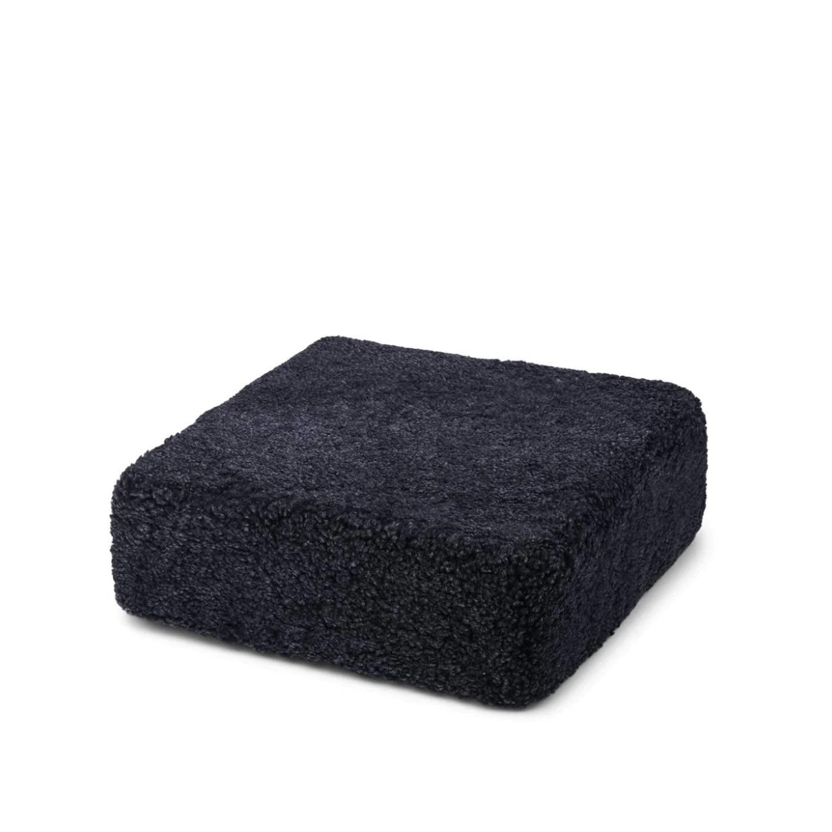 Natures Collection | Square Seat Pouf – Short Wool Curly Sheepskin