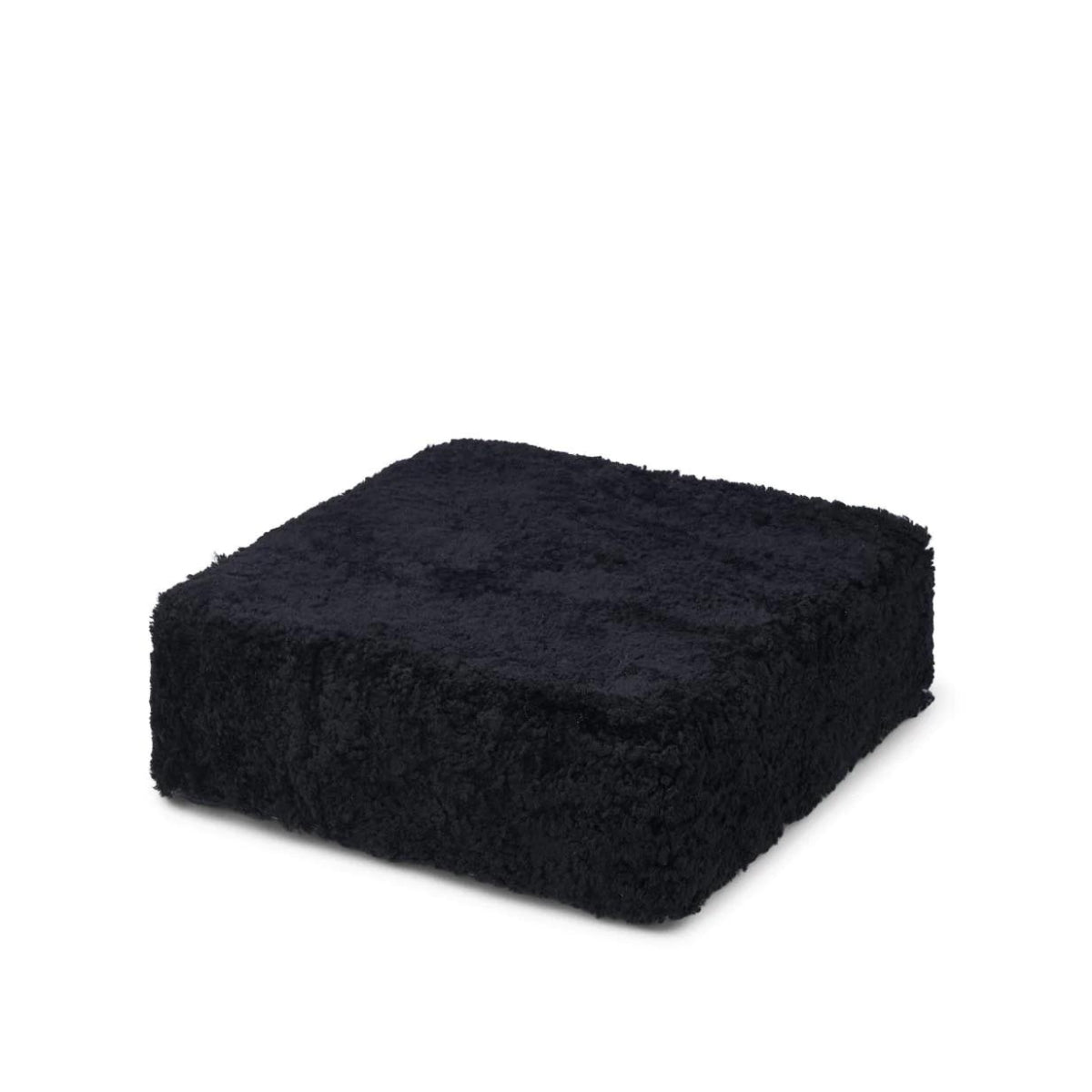 Natures Collection | Square Seat Pouf – Short Wool Curly Sheepskin