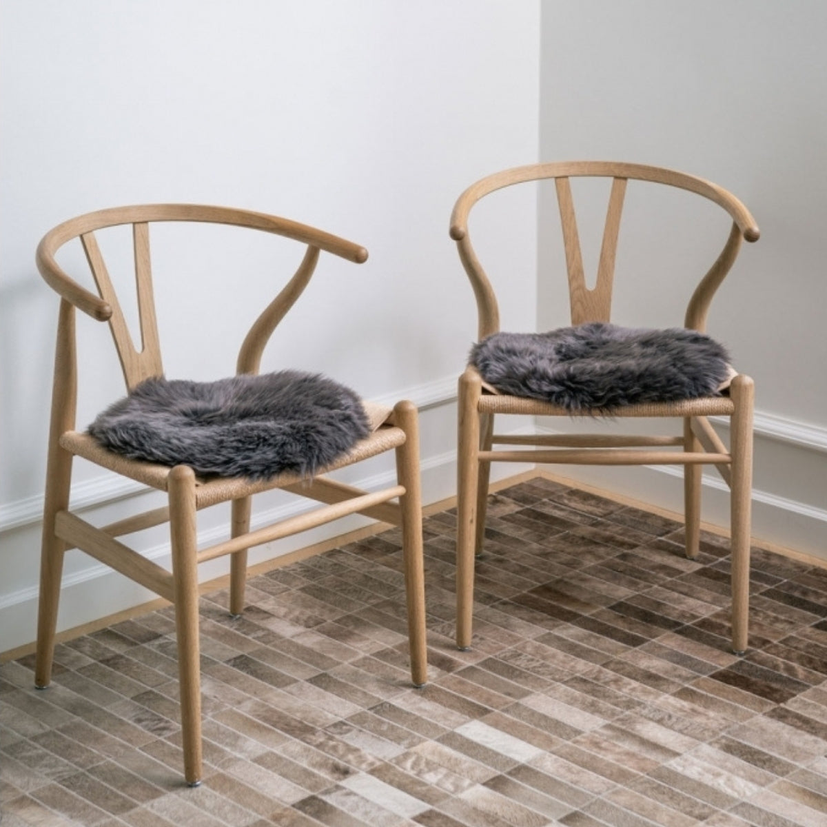 Nature Collection | Seat Cover, Long Wool Sheepskin, round
