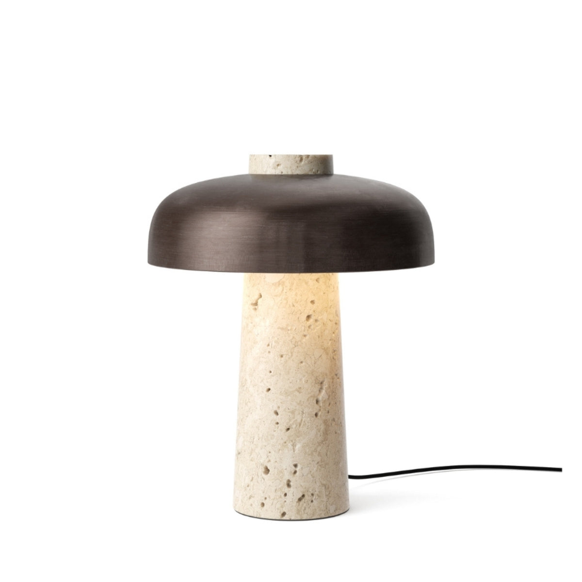 Audo Copenhagen | Reverse Table Lamp – Travertine, Bronzed Brass