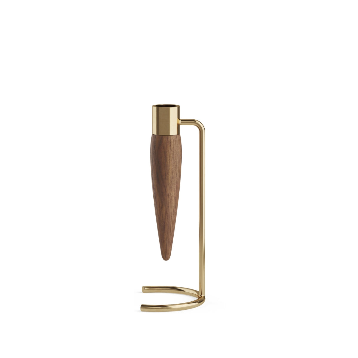 Audo Copenhagen | Umanoff Candle Holder – Polished Brass/Walnut