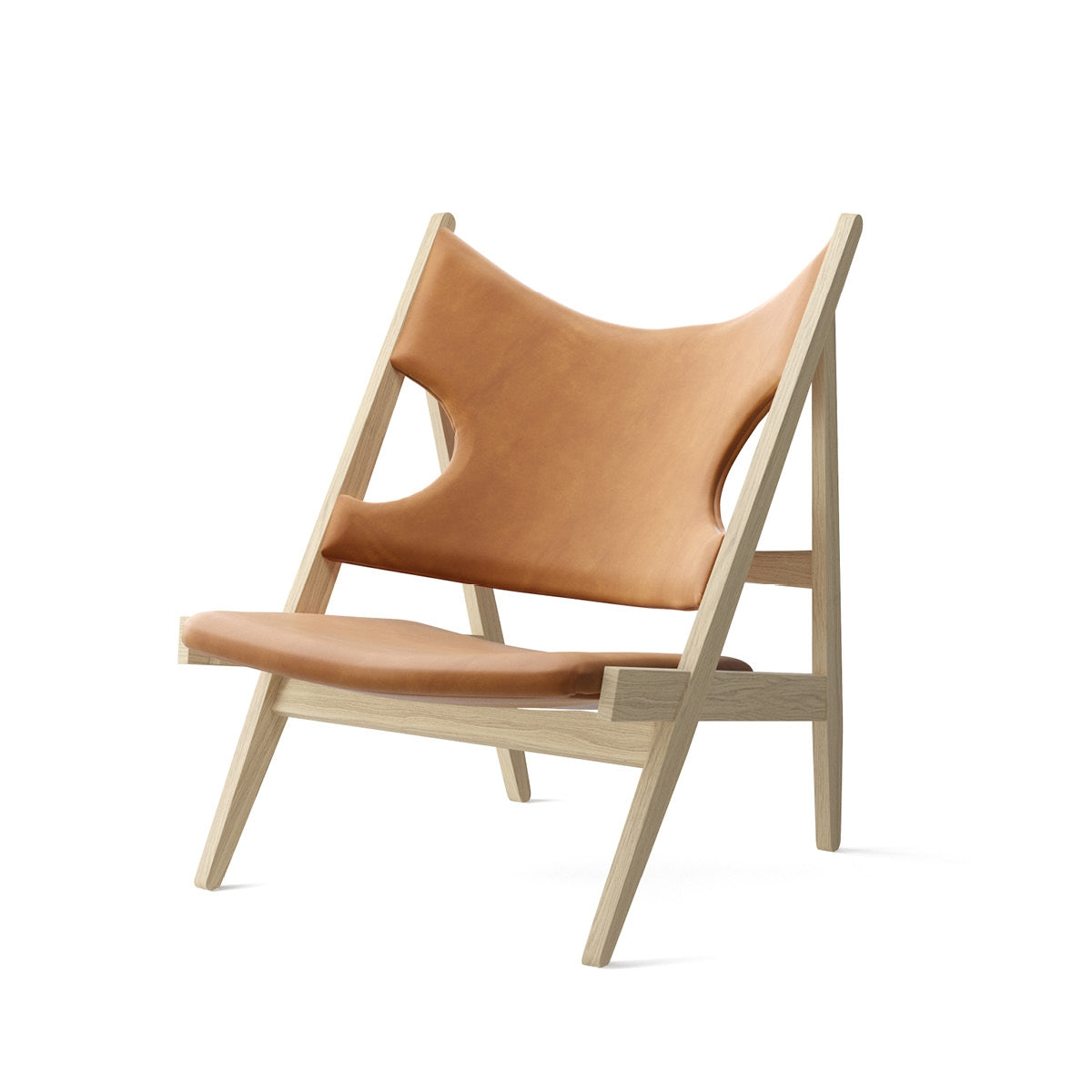Audo Copenhagen | Knitting lounge chair - Oak, Cognac Dunes Leather
