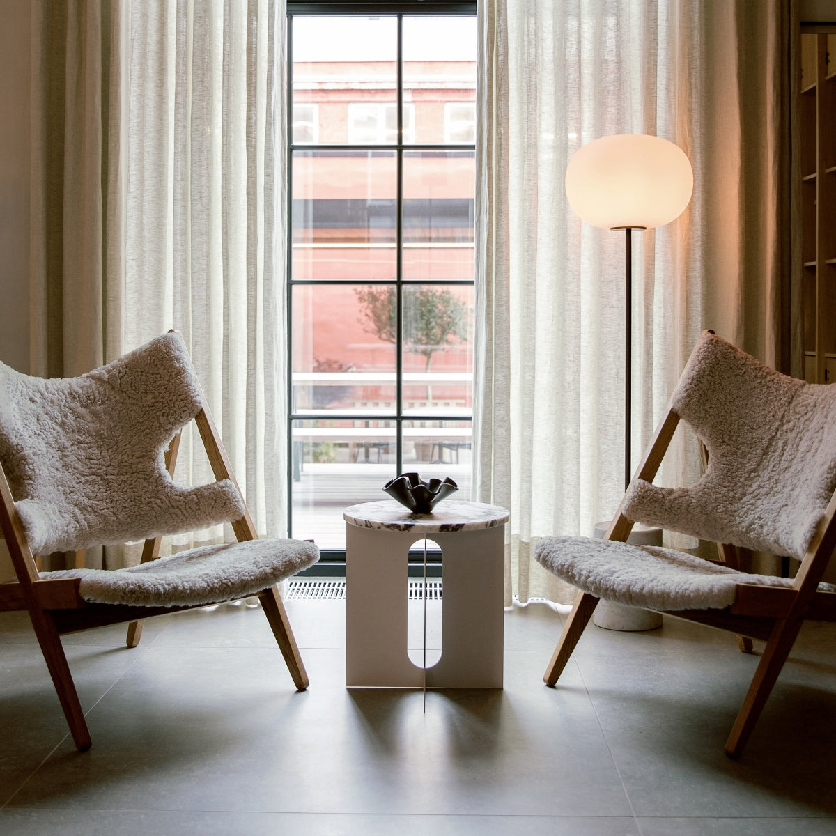 Audo Copenhagen | Knitting Lounge Chair - Oak, Nature Sheepskin
