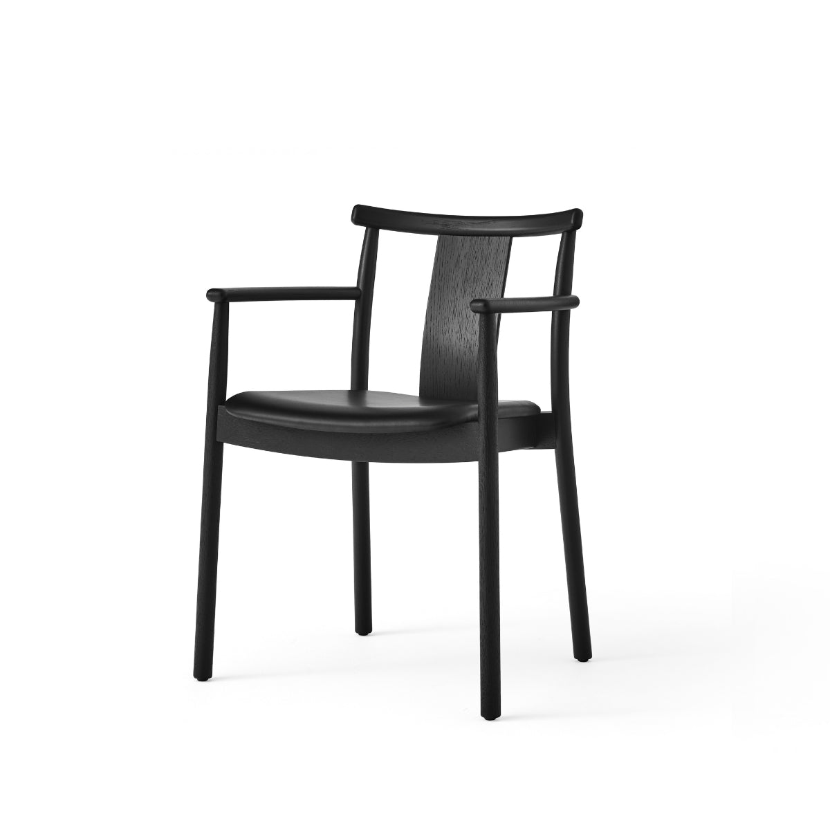 Audo Copenhagen | Merkur Dining Chair – Black Oak, w/Armrest, Upholstered Seat