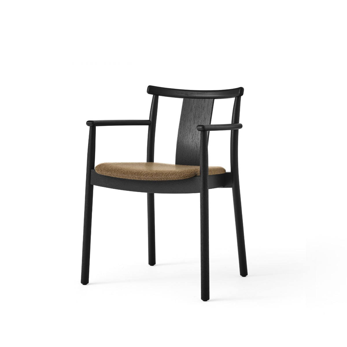 Audo Copenhagen | Merkur Dining Chair – Black Oak, w/Armrest, Upholstered Seat