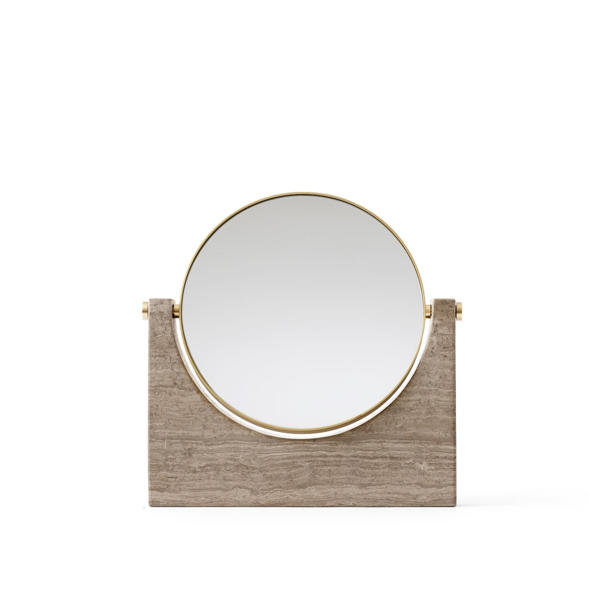 Audo Copenhagen | Pepe Marble Mirror, Brass / Wood Grain Marble