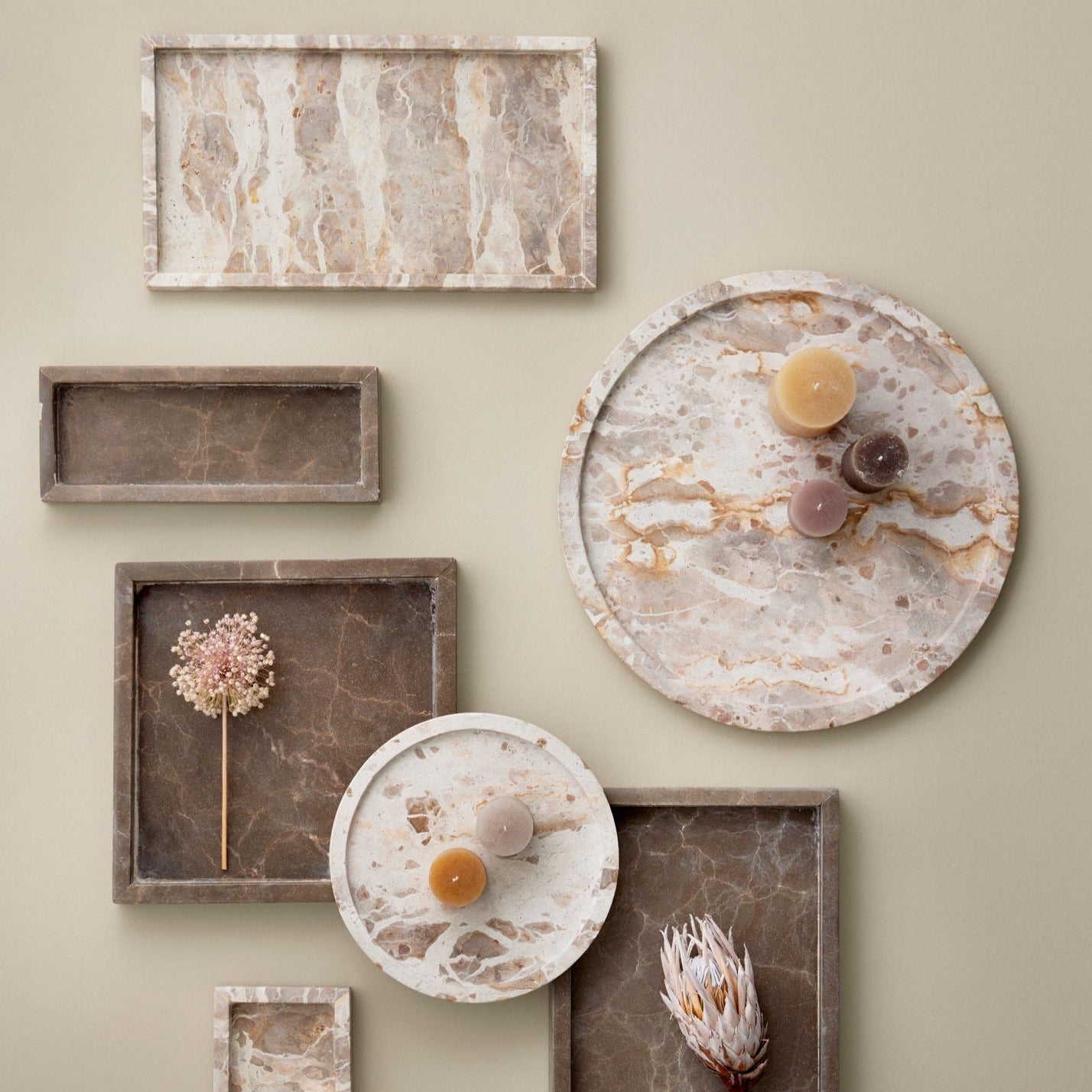 Cozy Living | Emilie Marble tray - rundt
